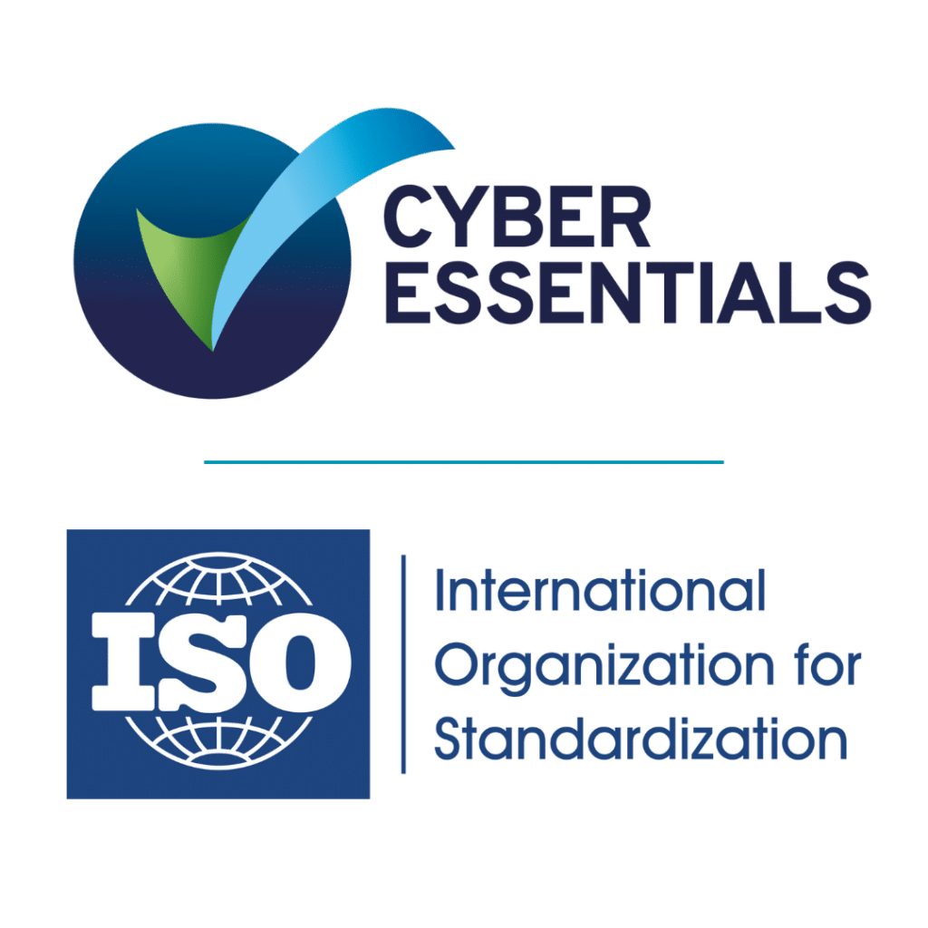 An image of the Cyber Essentials and ISO logo