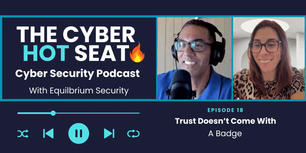 Podcast image with host and guest. The image includes podcast title.