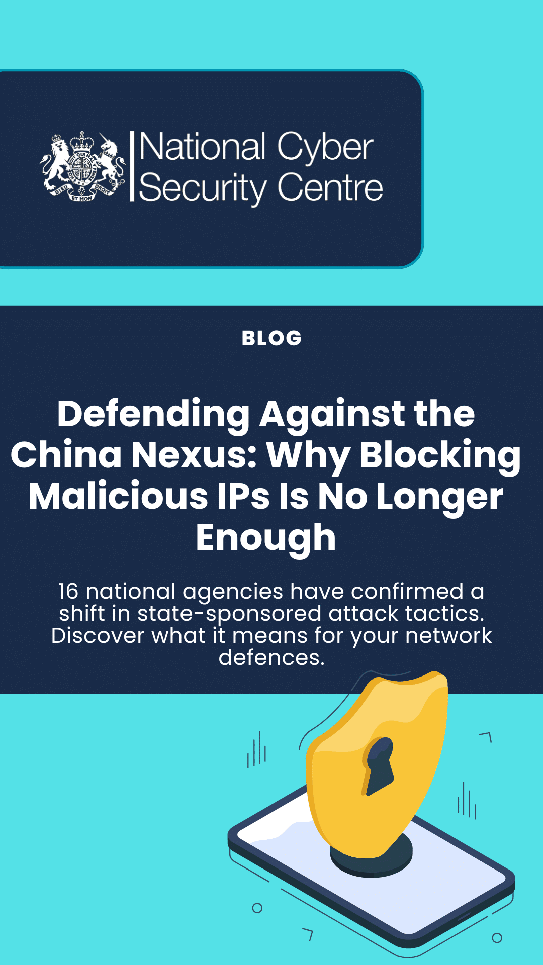 An image with the blog title and a short descriptor. Covert network defence is evolving. Find out why static IP block lists are failing and what your organisation should do now.